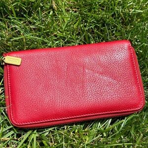 Coach | Vintage Red Sonoma Full length Zip Around Wallet